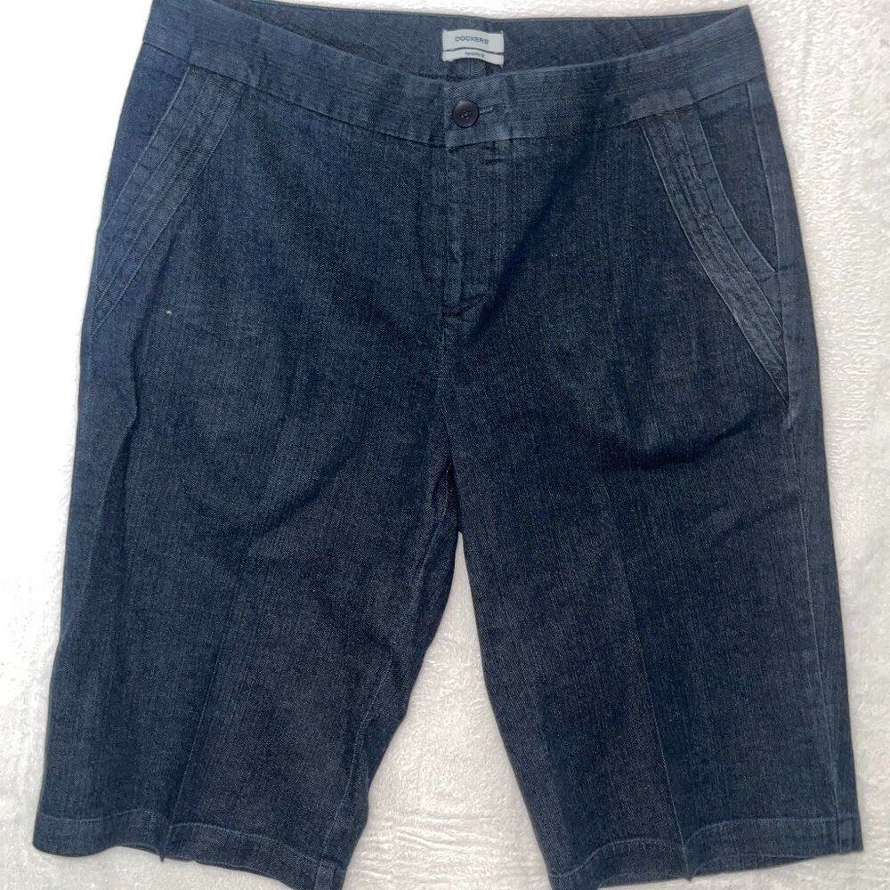 Docker Favorite Fit Jean Short Women 30x13 Size 10 Dark Blue Denim Regular Fit